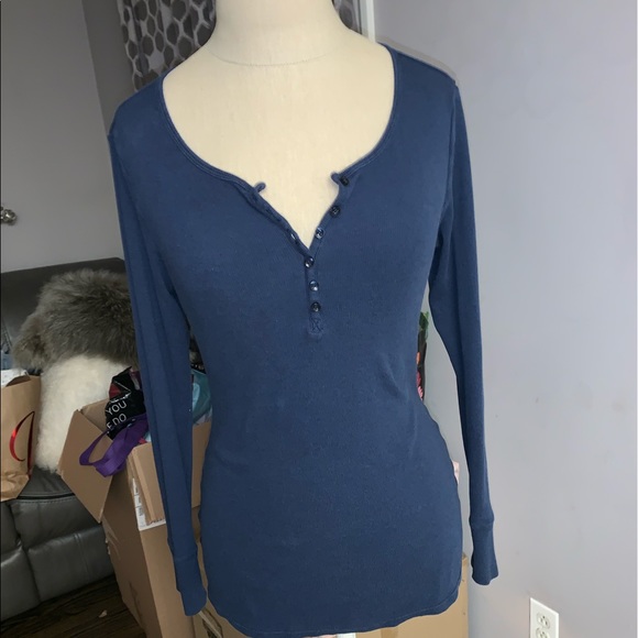 Felina long sleeve ribbed navy blue top - Picture 4 of 7